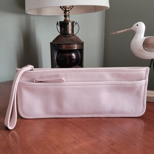 Hobo International Large Clutch Wristlet Pink Leather Purse Bag
